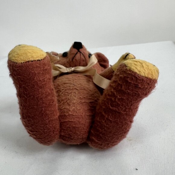 VTG Flannel Jointed Teddy Bear Hand Stitched - Picture 5 of 7